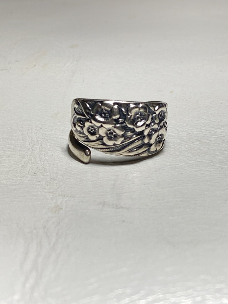 Floral Spoon Ring Flowers Forget Me Knot Band Sterling Silver - Etsy