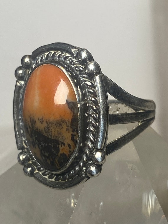Agate ring petrified wood sterling silver southwe… - image 6