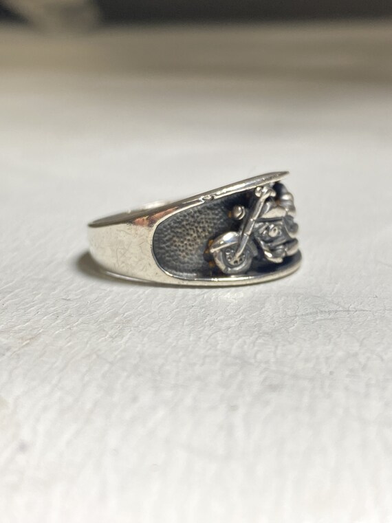 Motorcycle ring biker band sterling silver by Ott… - image 3