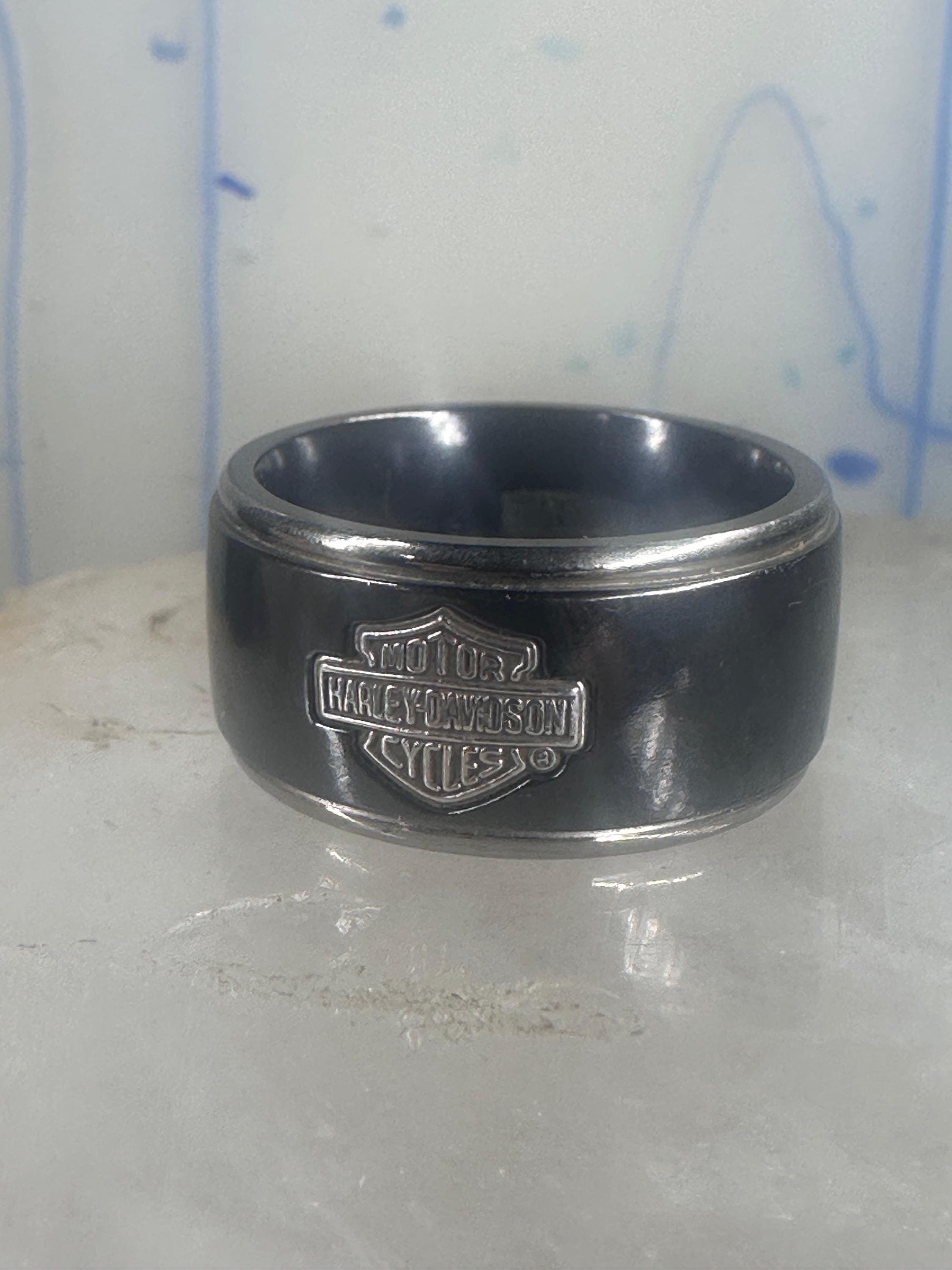 Harley Davidson/リング Harley Davidson Ring Biker Sterling Silver Titanium Black