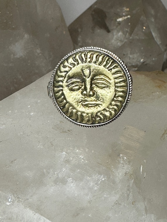 Poison ring size 7.50 Sun face celestial sterling… - image 5