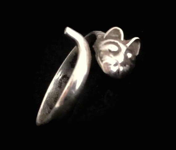 Vintage Cat Ring Size 7 Halloween Cat Ring Woman … - image 5