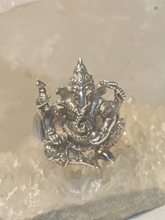 Ganesha ring size 6 Elephant Ganesh Hindu godd ba… - image 4