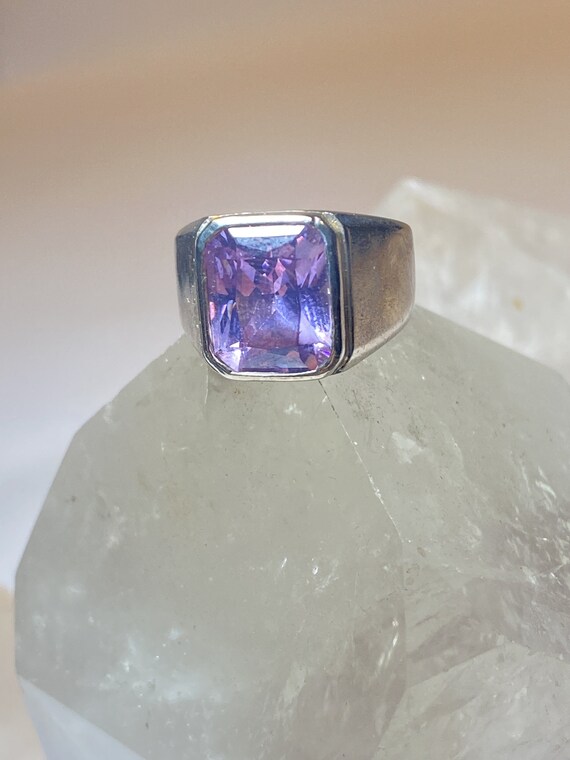 Pink Ice size 7 ring cocktail sterling silver men… - image 7