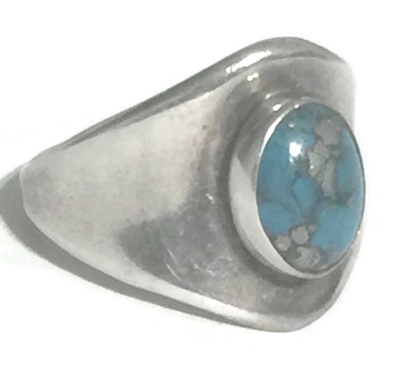 Turquoise Ring Cigar Band Size 6 Minus Women Nava… - image 8