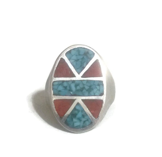 Men Turquoise Ring Southwest Men Ring Size 12 Minu