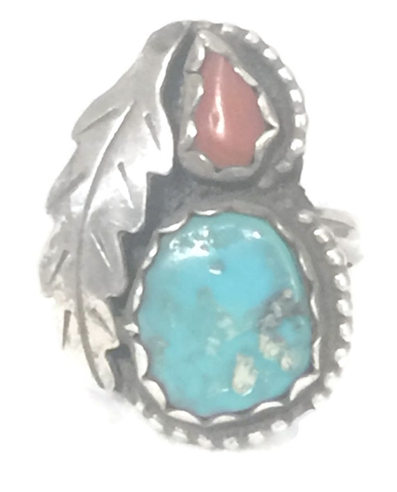 Turquoise Ring Size 4 Minus Navajo Ring Size 4 Tu… - image 2