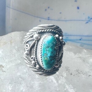 Navajo ring turquoise cigar band size 11.5 sterling silver women men