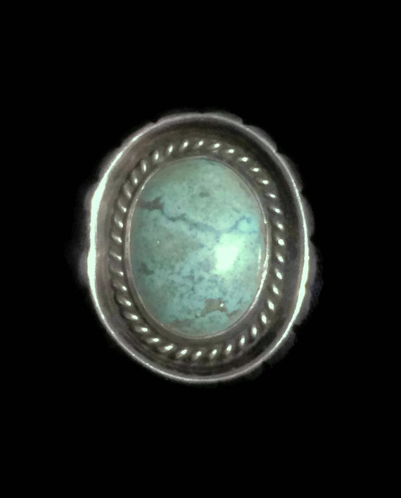 Vintage Turquoise Ring Size 12 Plus Southwest Wome