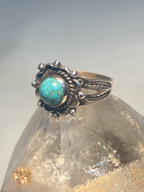 Turquoise ring Navajo southwest pinky sterling si… - image 7