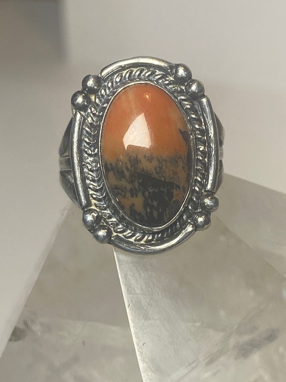Agate ring petrified wood sterling silver southwe… - image 1