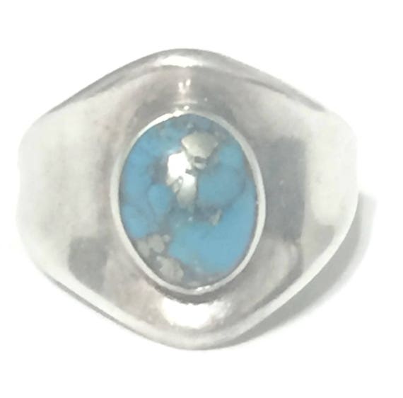 Turquoise Ring Cigar Band Size 6 Minus Women Nava… - image 4
