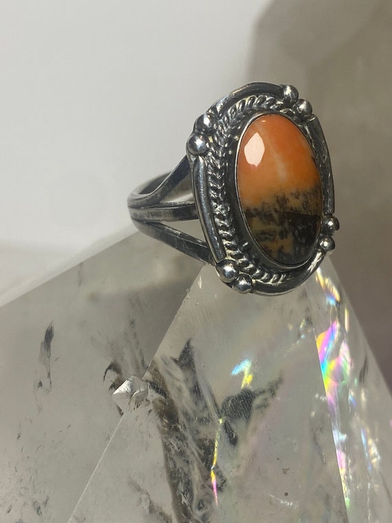 Agate ring petrified wood sterling silver southwe… - image 2