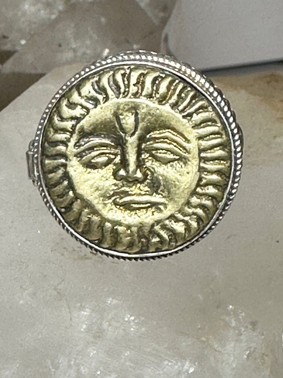 Poison ring size 7.50 Sun face celestial sterling… - image 1