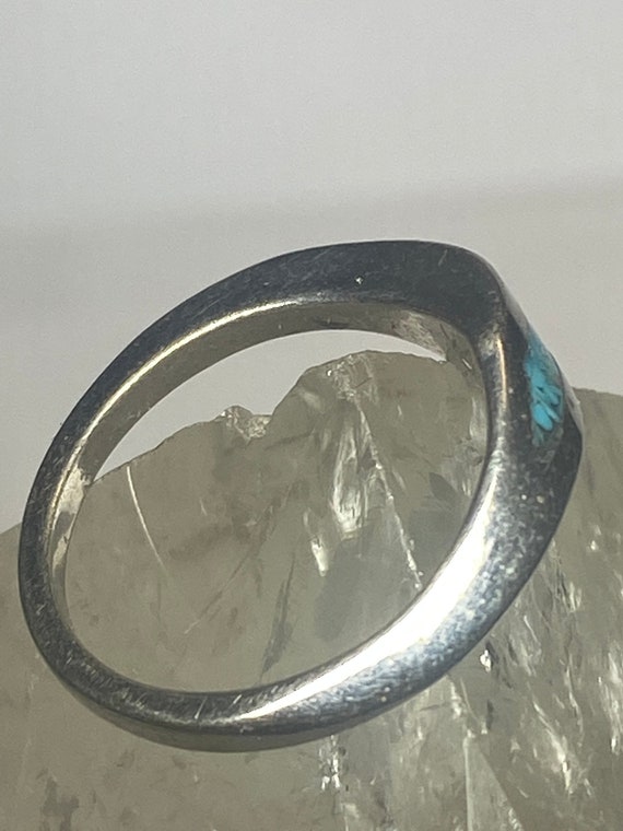 Turquoise chips ring slender stacker southwest wo… - image 6
