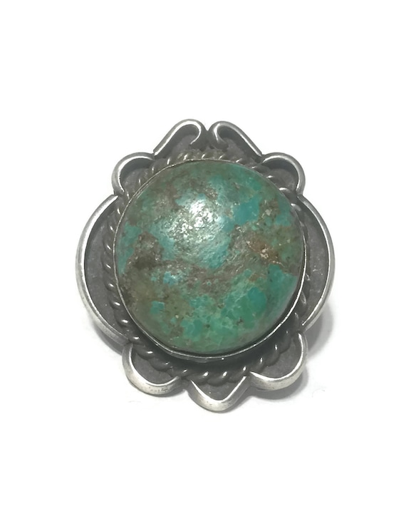 Big Turquoise Ring Size 8 Plus Navajo Women Ring S