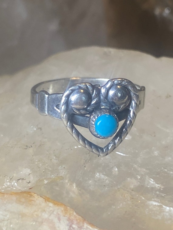 Turquoise ring size 5.75 Bell Trading Heart south… - image 5