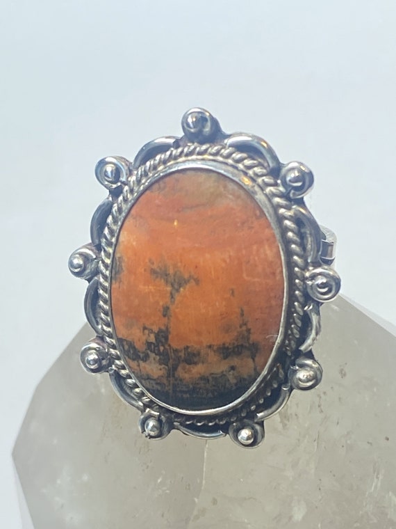 Agate ring Navajo petrified wood sterling silver … - image 7