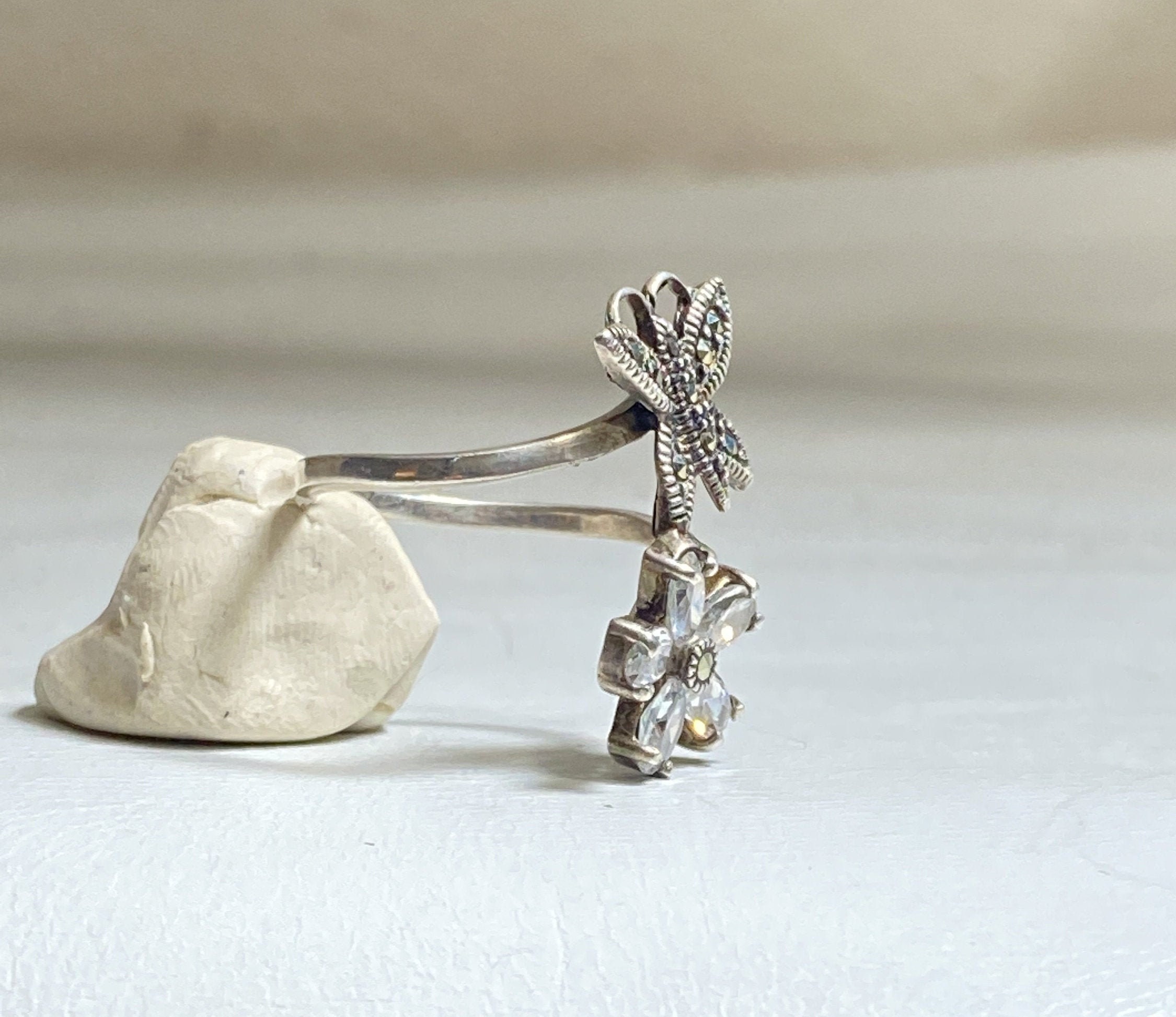 ANELLO ARGENTO STERLING 925 16 MM BELLA FASCIA FARFALLA DESIGN - Foto 5