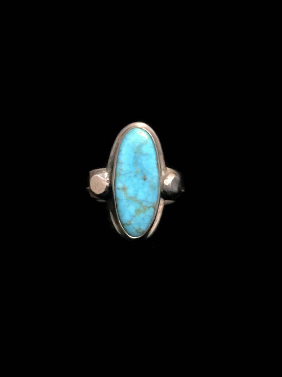 Blue Turquoise Ring Long Turquoise Ring Long Ring