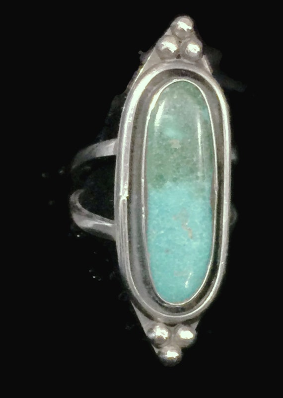 Green Turquoise Ring Long Turquoise Ring  Southwe… - image 3