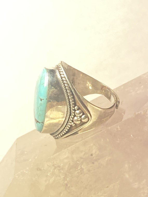 Turquoise ring large sterling silver bulky women … - image 5