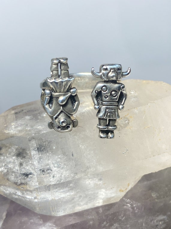 Mudhead kachina figurative ring southwest sterlin… - image 7