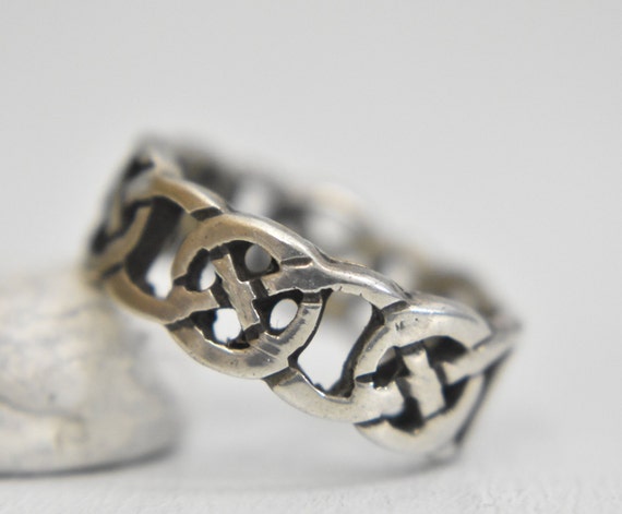 Celtic ring Irish knots woven thumb band sterling… - image 5