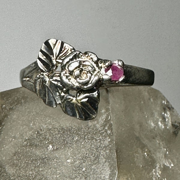 Black Hills Gold ring size 6.75 rose pink ice leaves sterling silver band women girls