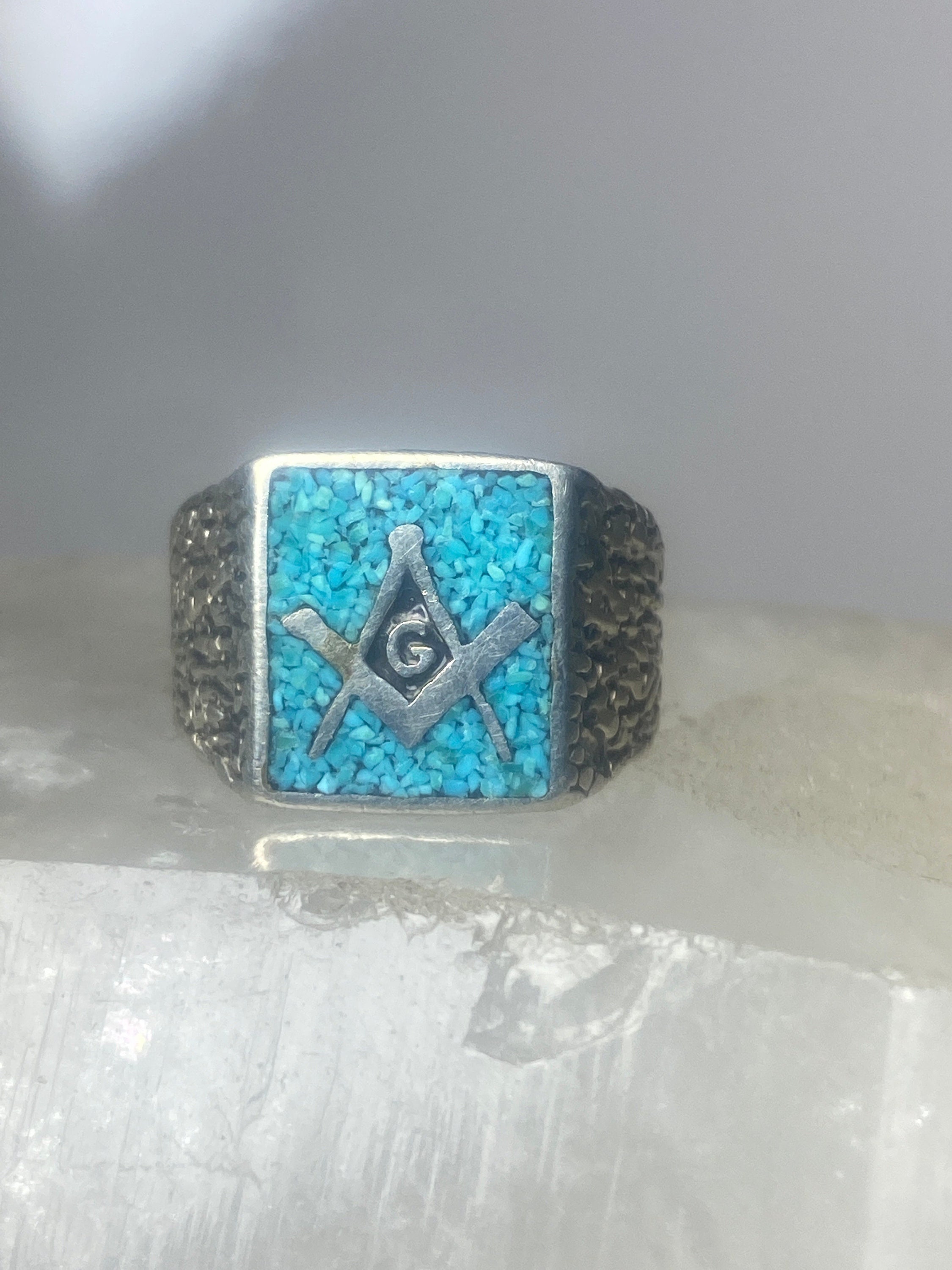 Turquoise masonic best sale ring