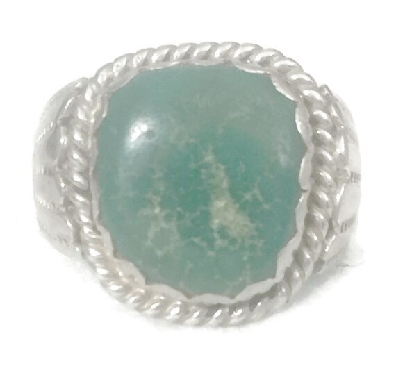 Green Turquoise Ring Women Navajo Ring Size 9 Minu