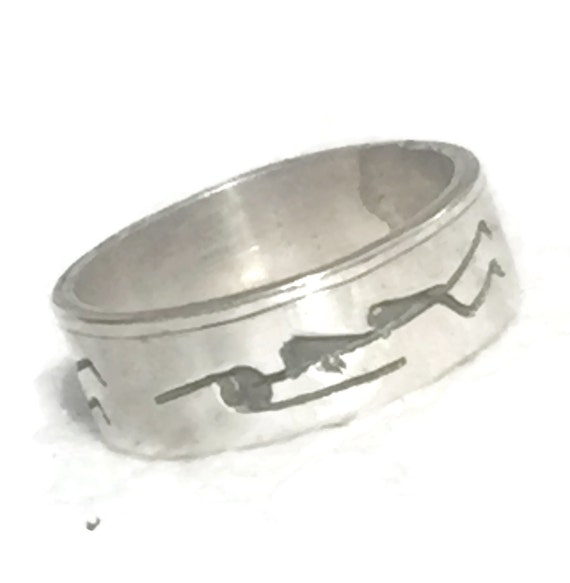 Kokopelli Band Pinky Ring Fertility Figure Native Ame… Gem