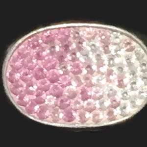 Vintage Pink Crystal Sterling Silver Ring - Size 7.5