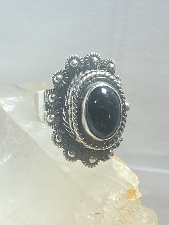 Onyx poison ring Mexico sterling silver women siz… - image 5
