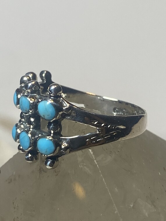 Turquoise ring man stones band sterling silver wo… - image 4