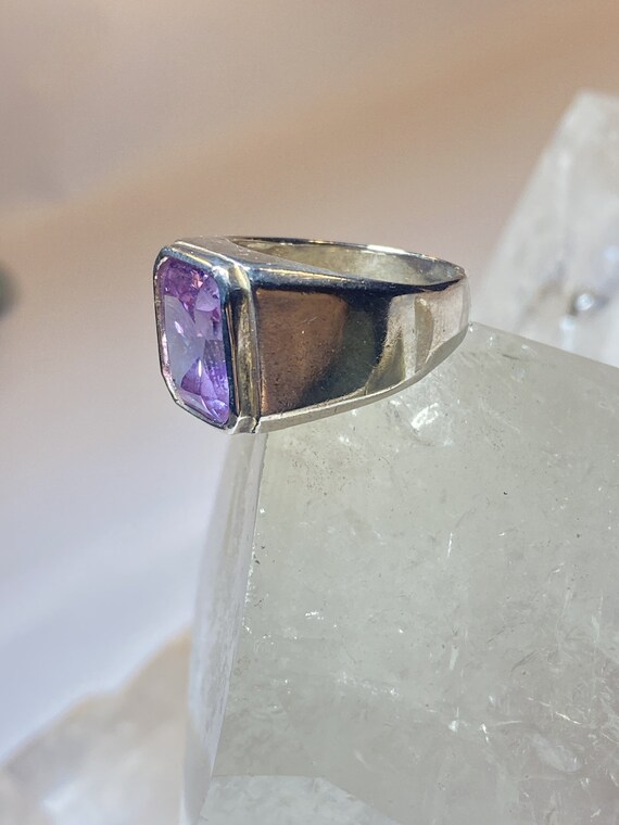 Pink Ice size 7 ring cocktail sterling silver men… - image 9