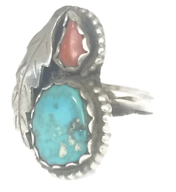 Turquoise Ring Size 4 Minus Navajo Ring Size 4 Tu… - image 6