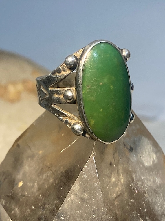 Green stone ring arrows southwest sterling silver 