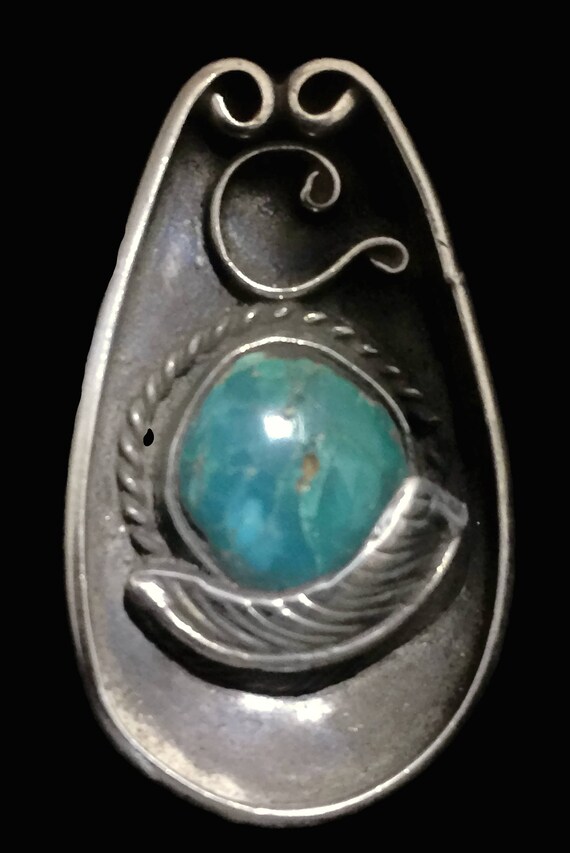 Blue Turquoise Ring Long Turquoise Ring Woman Nav… - image 2