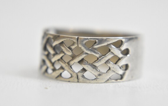 Celtic ring Irish knots woven thumb band sterling… - image 3