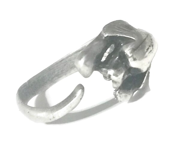 Vintage Dog Ring Size 4.50 sterling silver women … - image 4