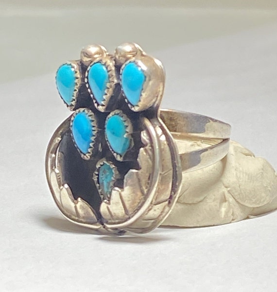 Turquoise ring Navajo southwest Sterling Silver w… - image 2