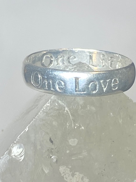 シルバーリング ONE IS LOVE One Love One Life Ring Size 9.25 Band Words Sterling Silver - Etsy