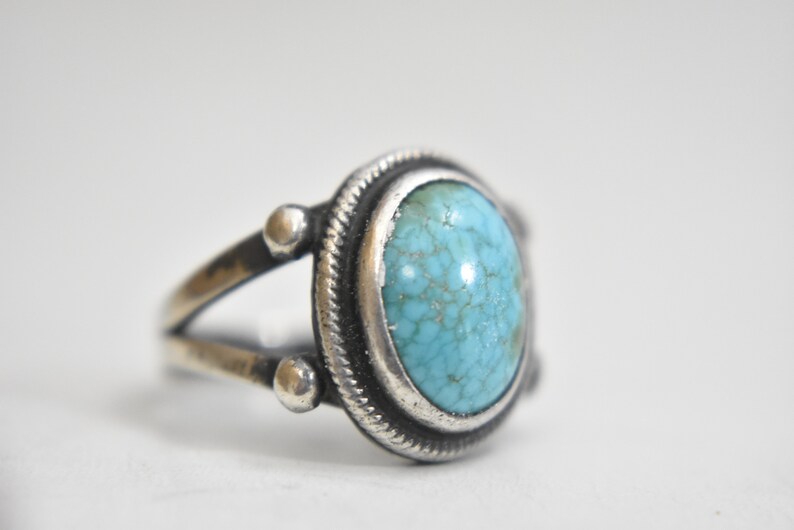 Navajo ring turquoise sterling silver women girls Size 6