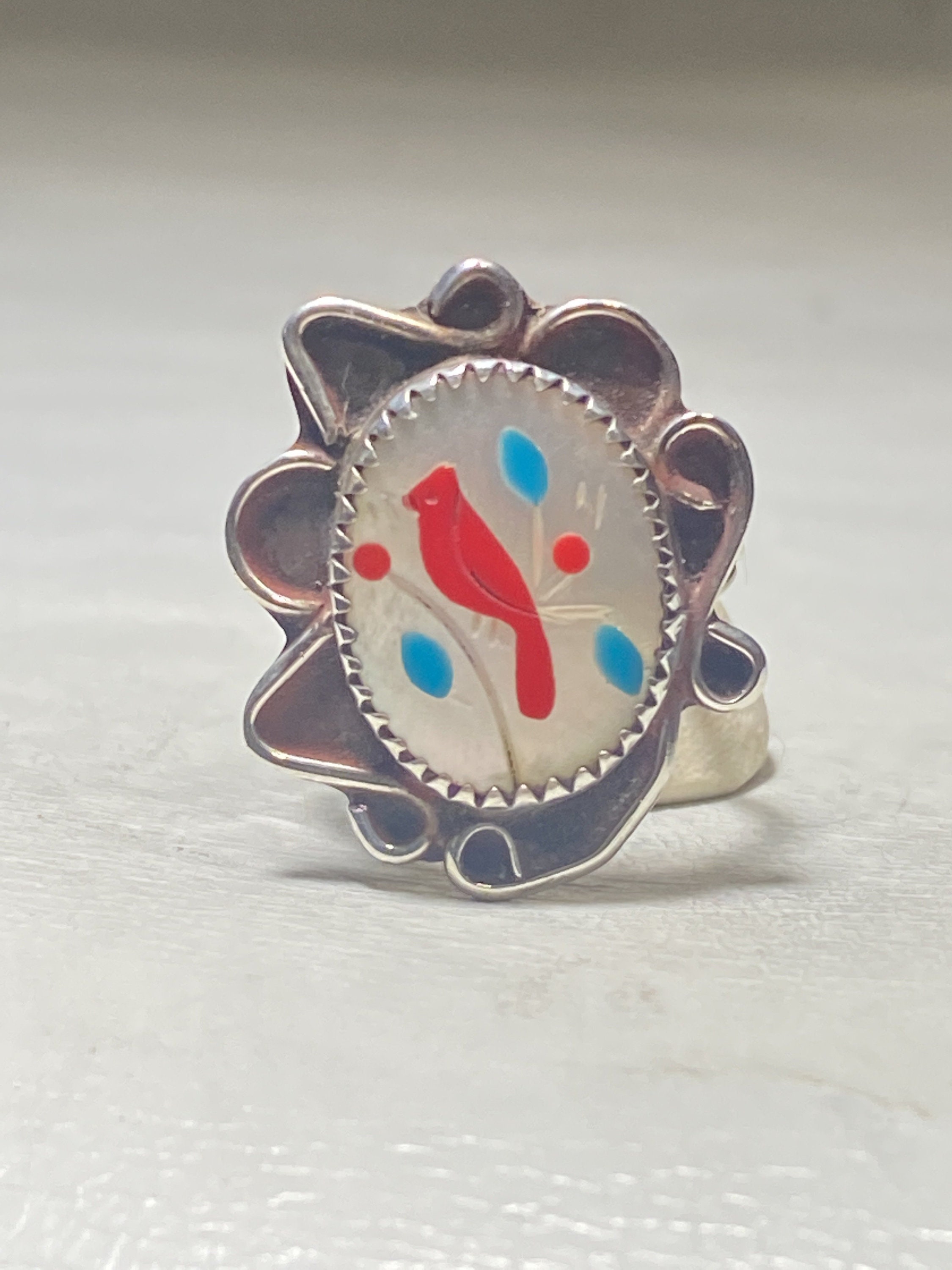 Museum Quality Zuni Native American Navajo Coral Sterling Silver Nativere American Ring Museum Quality Zuni Native American Navajo Coral Sterling Silver Nativere American Ring