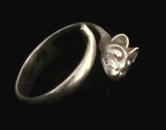 Vintage Cat Ring Size 7 Halloween Cat Ring Woman … - image 6