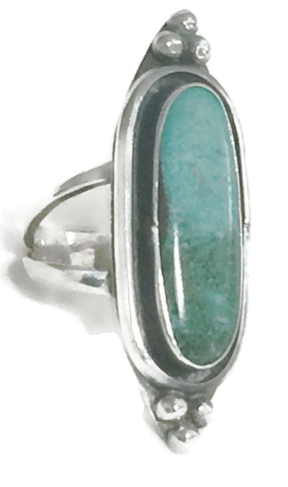 Green Turquoise Ring Long Turquoise Ring  Southwe… - image 7