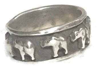 Vintage Elephant Ring Size 8 Elephant Band Size 8 Men Ring Size 8 Men Band Size 8 Thumb Ring Size 8 Thumb Band Size 8 Women Ring Size 8