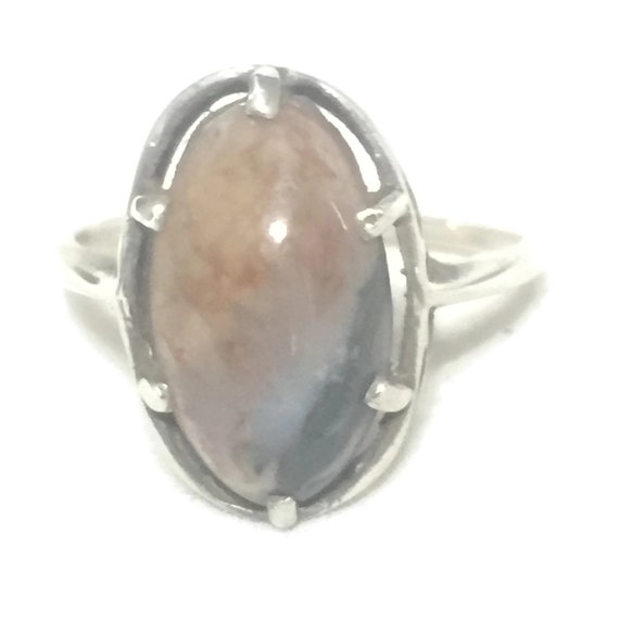 Vintage Agate Ring Size 9 Southwest Women Ring Si… - image 4
