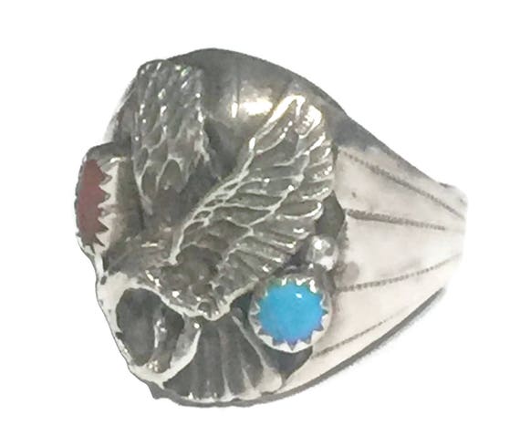 Vintage Eagle Ring Size 13 Minus Southwest Men Ri… - image 3